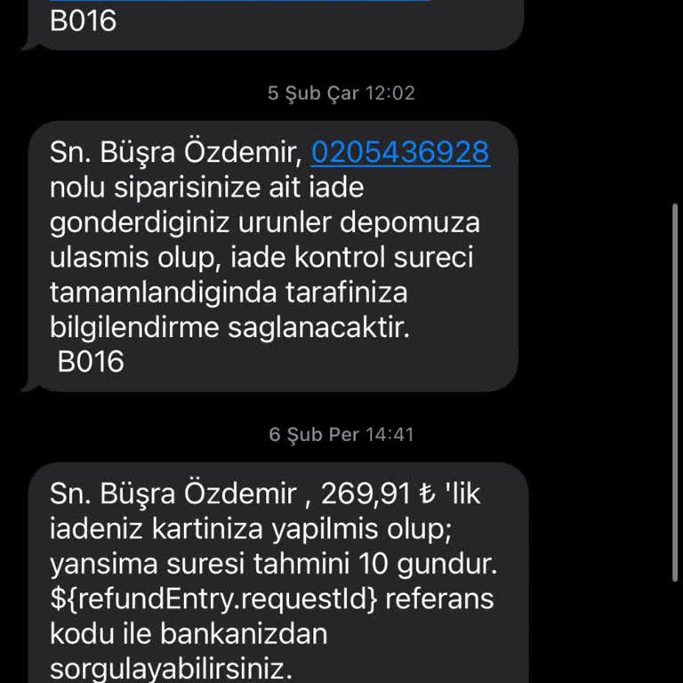 Watsons İade Sürecinde Gecikme