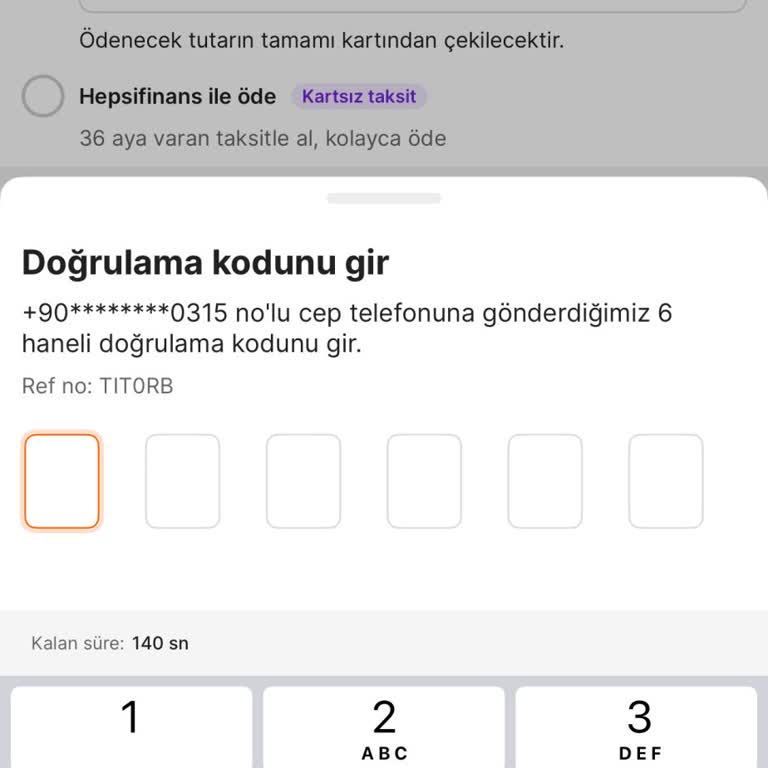 Ödeme Aşamasında Doğrulama Kodu Sorunu