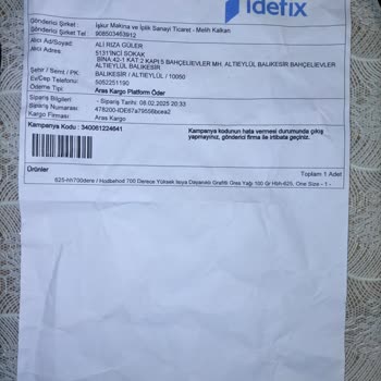 Eksik Gönderilen Ürün Ve Yetersiz Müşteri Hizmetleri