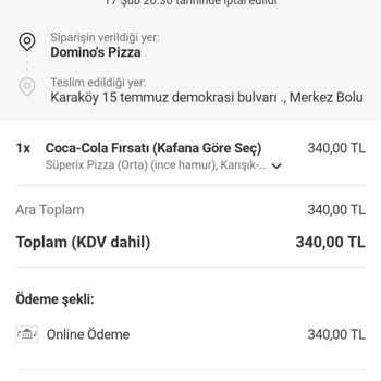 Bolu Domino's: Siparişler Geç Ve Yanlış Geliyor