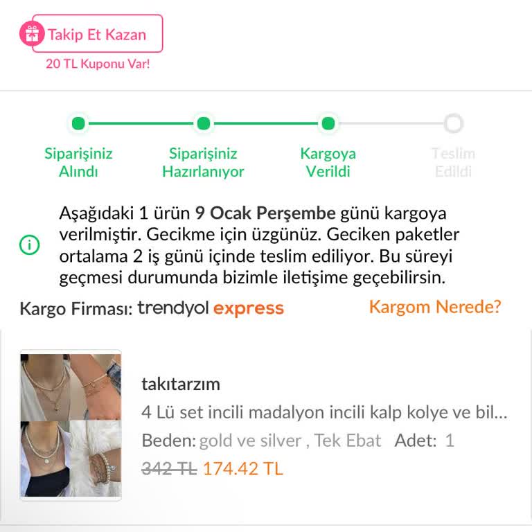Trendyol'dan Satın Aldığım Takı Hâlâ Teslim Edilmedi!