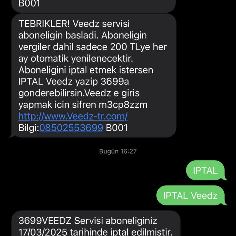 Veedz-tr.com İzinsiz Veedz Aboneliği ve Haksız Ücretlendirme Sorunu