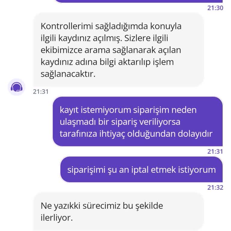 Getirçarşı'da Teslim Edilmeyen Sipariş Ve İade Sorunu