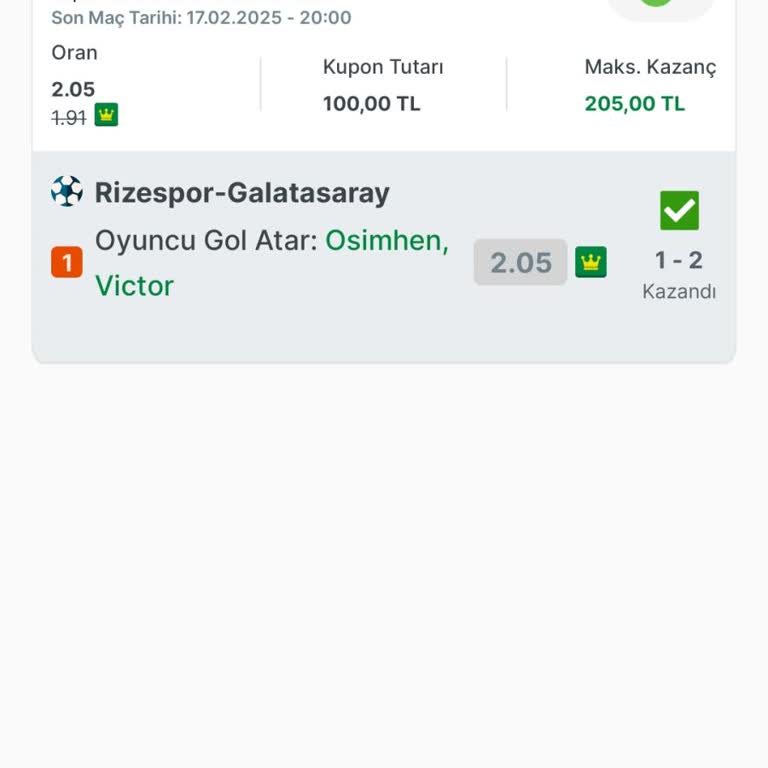 Kupon Kazancı Hesaba Geçmedi