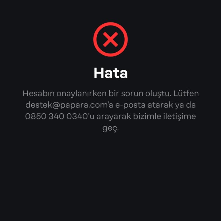 Papara Kimlik Bilgileri Hatası Nedeniyle Sözleşmeli Hesaba Geçiş Sorunu