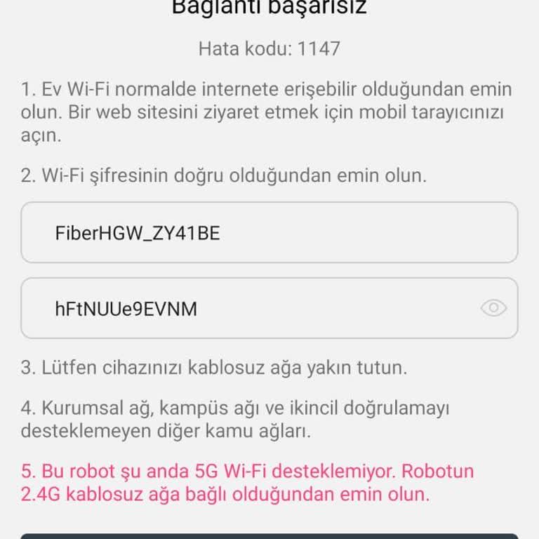 Fakir RS770 Robot Süpürge Bağlantı Sorunu