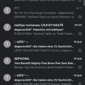 PTT Kargo Adıyla Gelen Sahte E-postalar