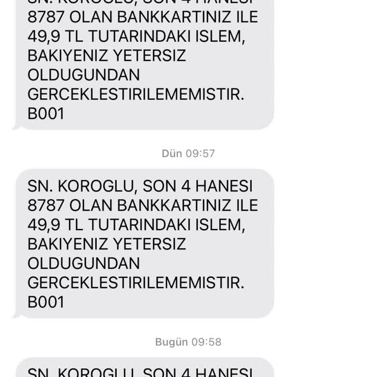 Ziraat Bankası'ndan Yanlış İşlem Bildirimi Sorunu