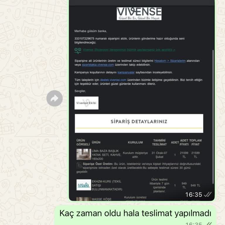 Vivense'de Özel Üretim Mağduriyeti