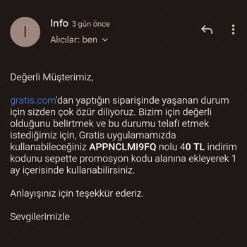 İptal Edilen Sipariş Ve Yetersiz Promosyon