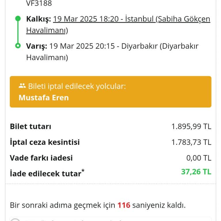 Anadolu Jet Bilet İptalinde İade Sorunu