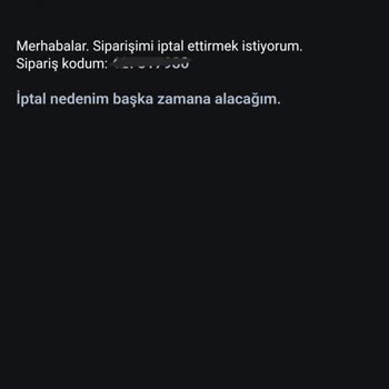 Sipariş İptali Ve İletişim Sorunu