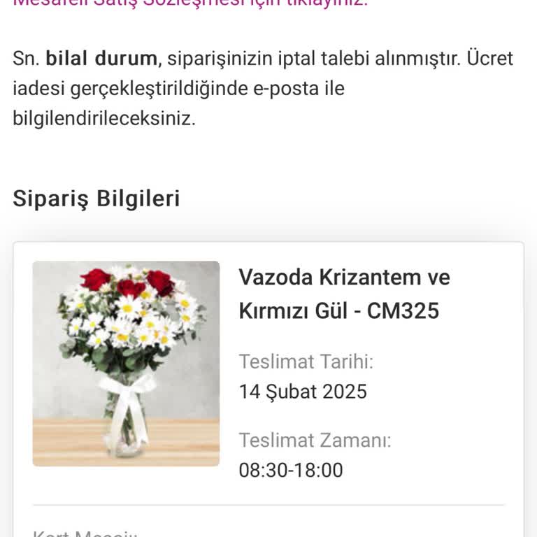 Teslim Edilmeyen Ürün Ve Geciken İade