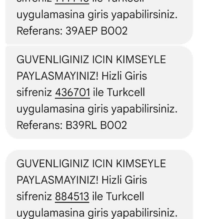 Turkcell'den Yanlış SMS Kodları: Hızlı Giriş Sorunu