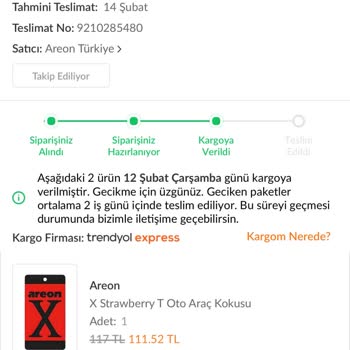 Trendyol'dan Sipariş Ettiğim Ürünler Halen Yolda