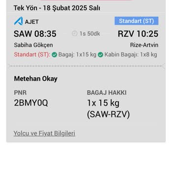 Anadolu Jet İle Rize Artvin Uçuşunda Beklenmedik Ordu Durağı