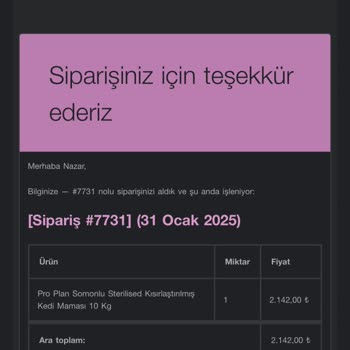 Kedi Maması Siparişinde İletişim Ve İade Sorunu