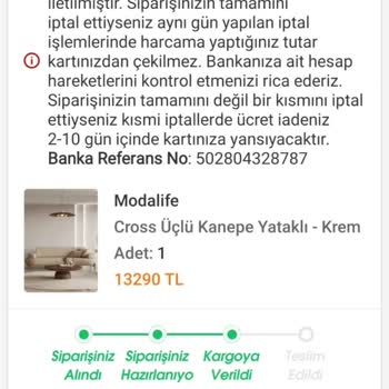 İptal Edilen Siparişle Mağduriyet Yaşadım