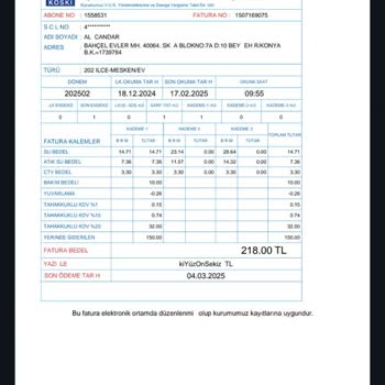 Haksız Fatura Bedeli Şikayeti