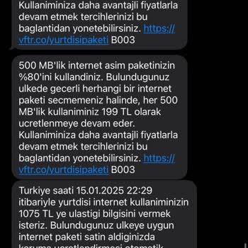 Vodafone'un Haksız İnternet Kullanım Ücreti