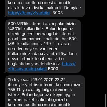 Vodafone'un Haksız İnternet Kullanım Ücreti