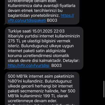 Vodafone'un Haksız İnternet Kullanım Ücreti