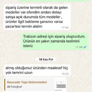 Bauzade Yapı Malzemeleri: Teslimat Ve İade Kabusu