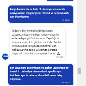 LCW Siparişim İptal Edildi Mağduriyetim Giderilmiyor