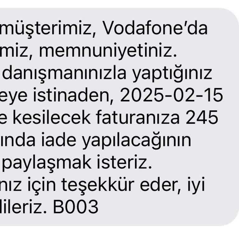 Vodafone Fatura Aşım İadesi Sorunu