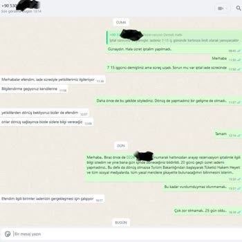 Rezervasyon İptali Ve Para İadesi Sorunu