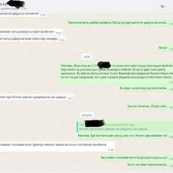 Rezervasyon İptali Ve Para İadesi Sorunu
