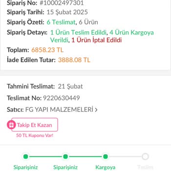 Sipariş İptali Sonrası Fiyat Artışı Mağduriyeti