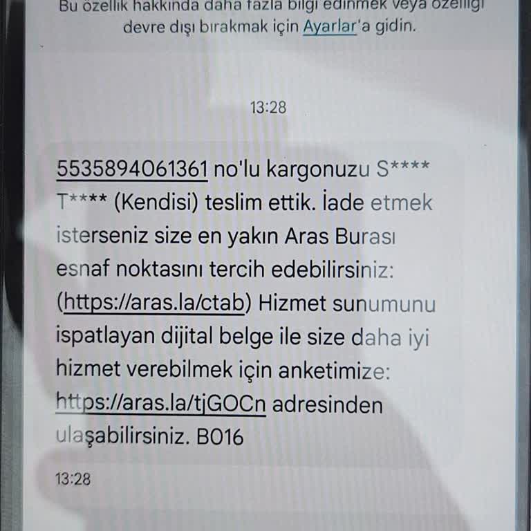 Aras Kargo Çarşı Şubesi'nin Yanıltıcı Teslimat Sorunu