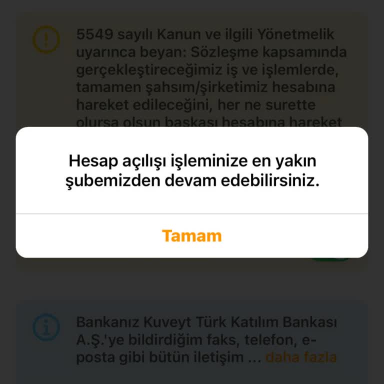 Uygulama Üzerinden Hesap Açma Sorunu