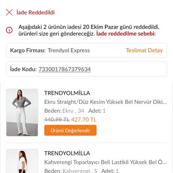 Trendyolmilla'da İade Sürecinde 4 Aylık Bekleyiş