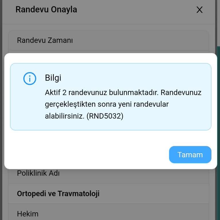 Randevu Kısıtlaması Nedeniyle Sağlık Hizmetine Erişim Sorunu