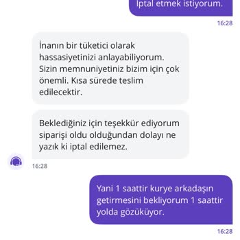 Getir Siparişimde Uzun Bekleme Ve Yetersiz Müşteri Hizmeti