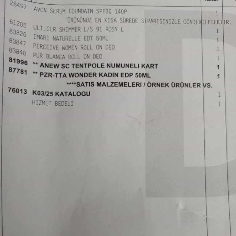 Avon Siparişlerinde Sürekli Eksiklik Ve Hayal Kırıklığı
