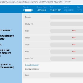 Gezici Muayene İstasyonu Randevu Sorunu