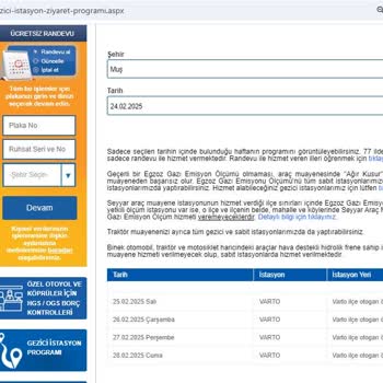 Gezici Muayene İstasyonu Randevu Sorunu