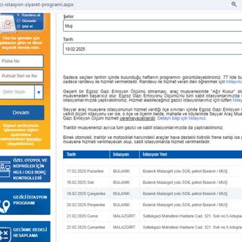 Gezici Muayene İstasyonu Randevu Sorunu