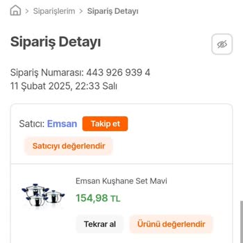Emsan Mutfak Yanlış Ürün Teslimatı: Emsan Kuşhane Set Yerine Bıçak Gönderildi