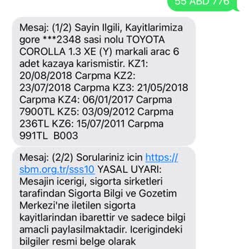 Araç Kaza Bilgilerindeki Tutarsızlık