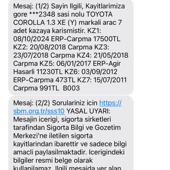 Araç Kaza Bilgilerindeki Tutarsızlık