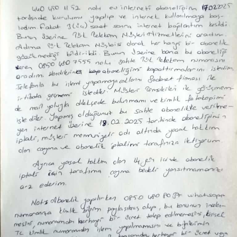 Sahte Telekom Numaralarıyla Mağduriyet