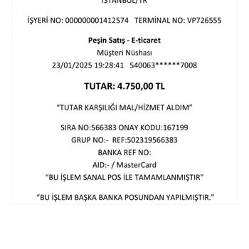 Bilinmeyen İşlem Ve İade Sorunu