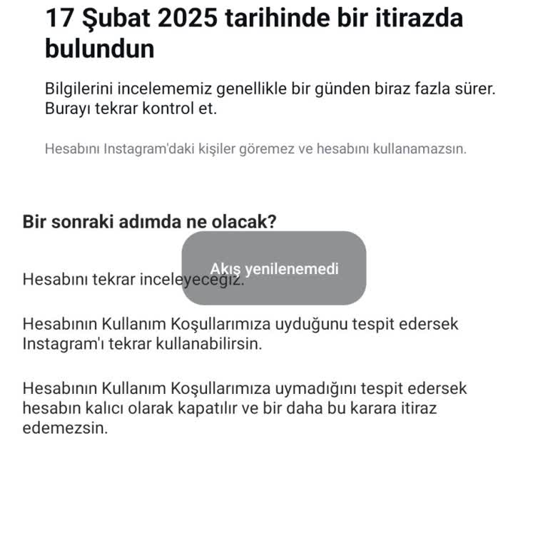 Instagram Hesabım Haksız Yere Askıya Alındı