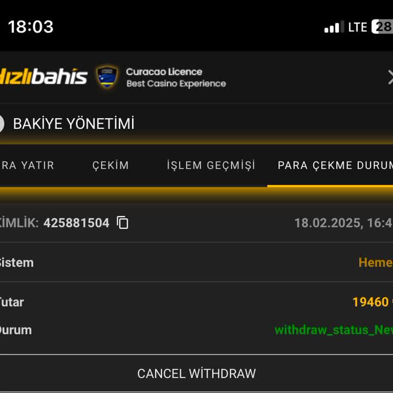 Hızlıbahis.com'da Para Çekme Sorunu