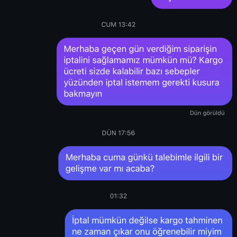 İptal Talebine Cevap Vermeyen Firma