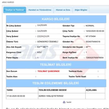 Aras Kargo İle Adres Karmaşası: Teslimat Neden Gecikti?